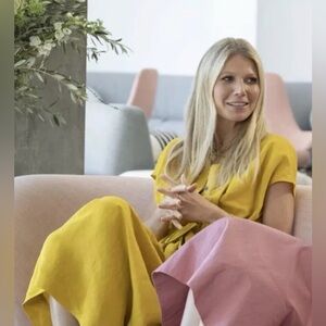 CO x Goop Linen Yellow Dress